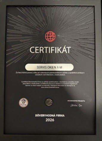 Certifikát Dôveryhodná firma 2026